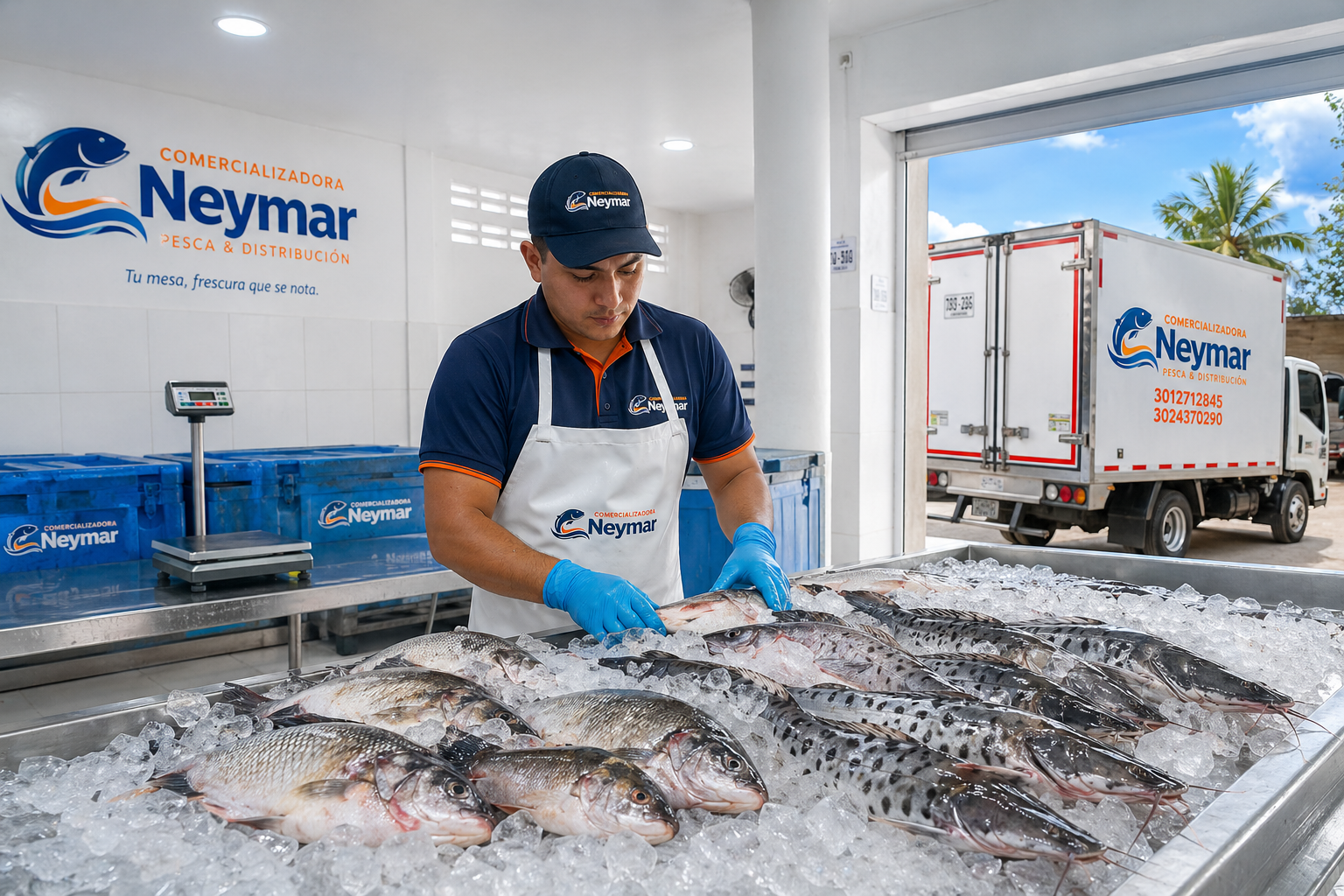 Local principal de Comercializadora Neymar dentro de Fundepesca durante un dia te trabajo.